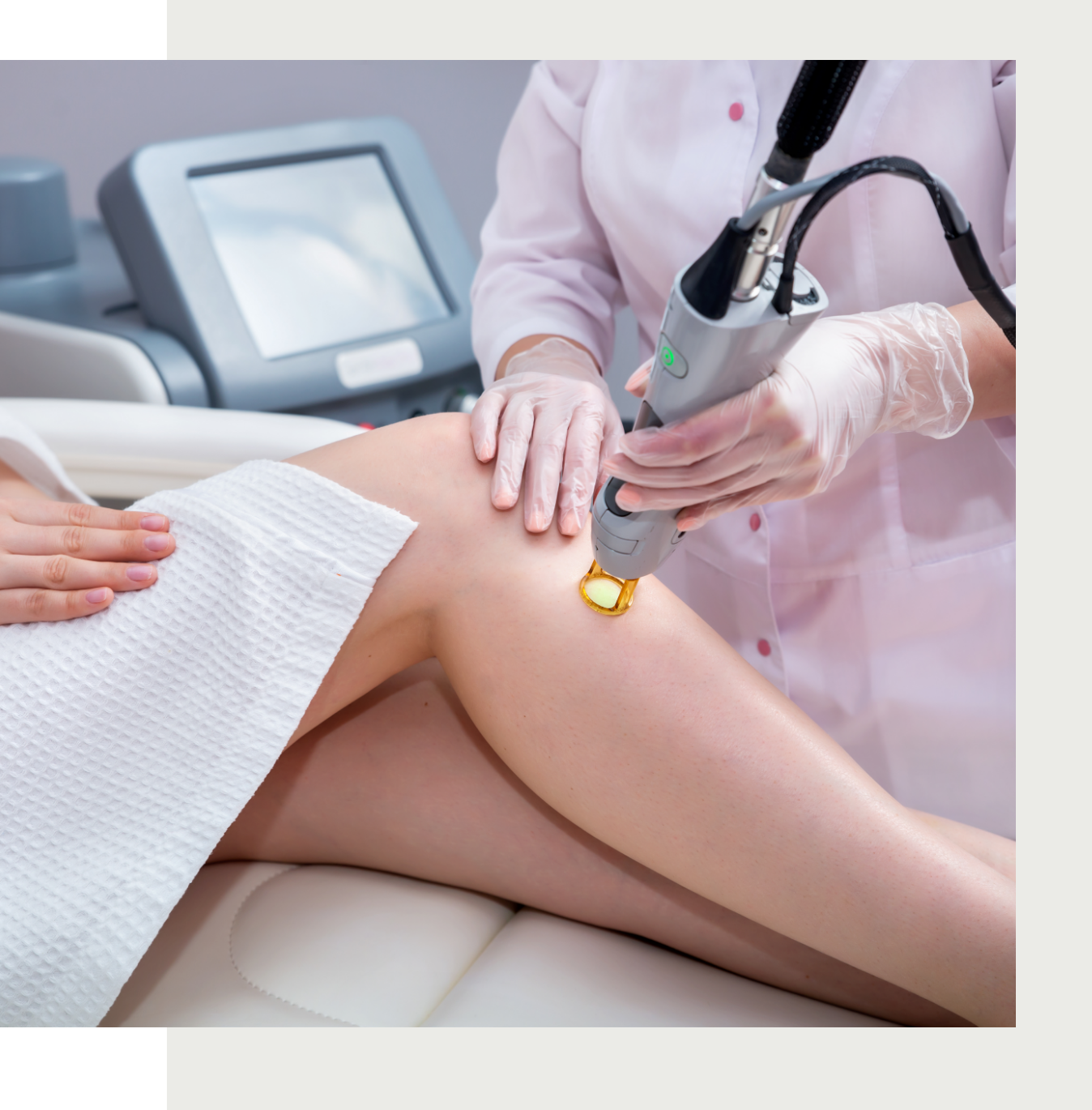 a client taking laser hair removal treatment