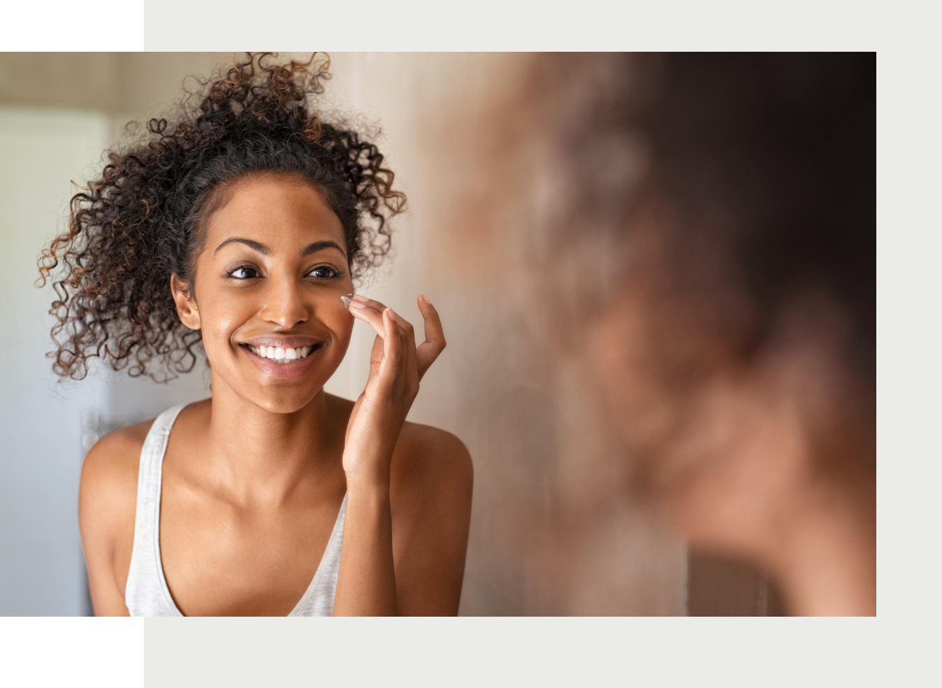 a girl doing skincare