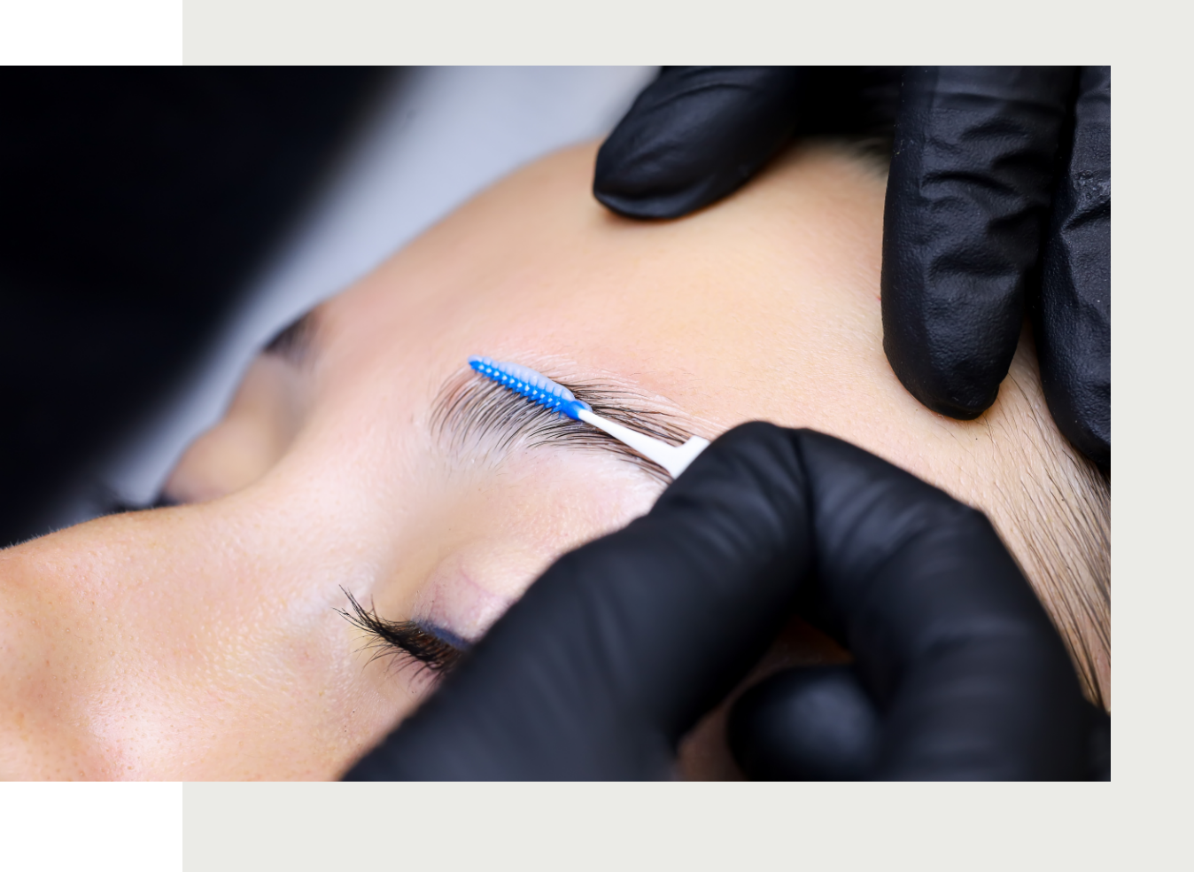 a woman doing brow lamination