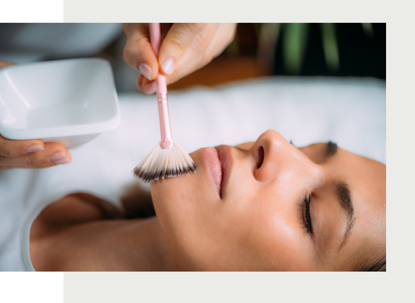 a woman taking chemical peel treatment